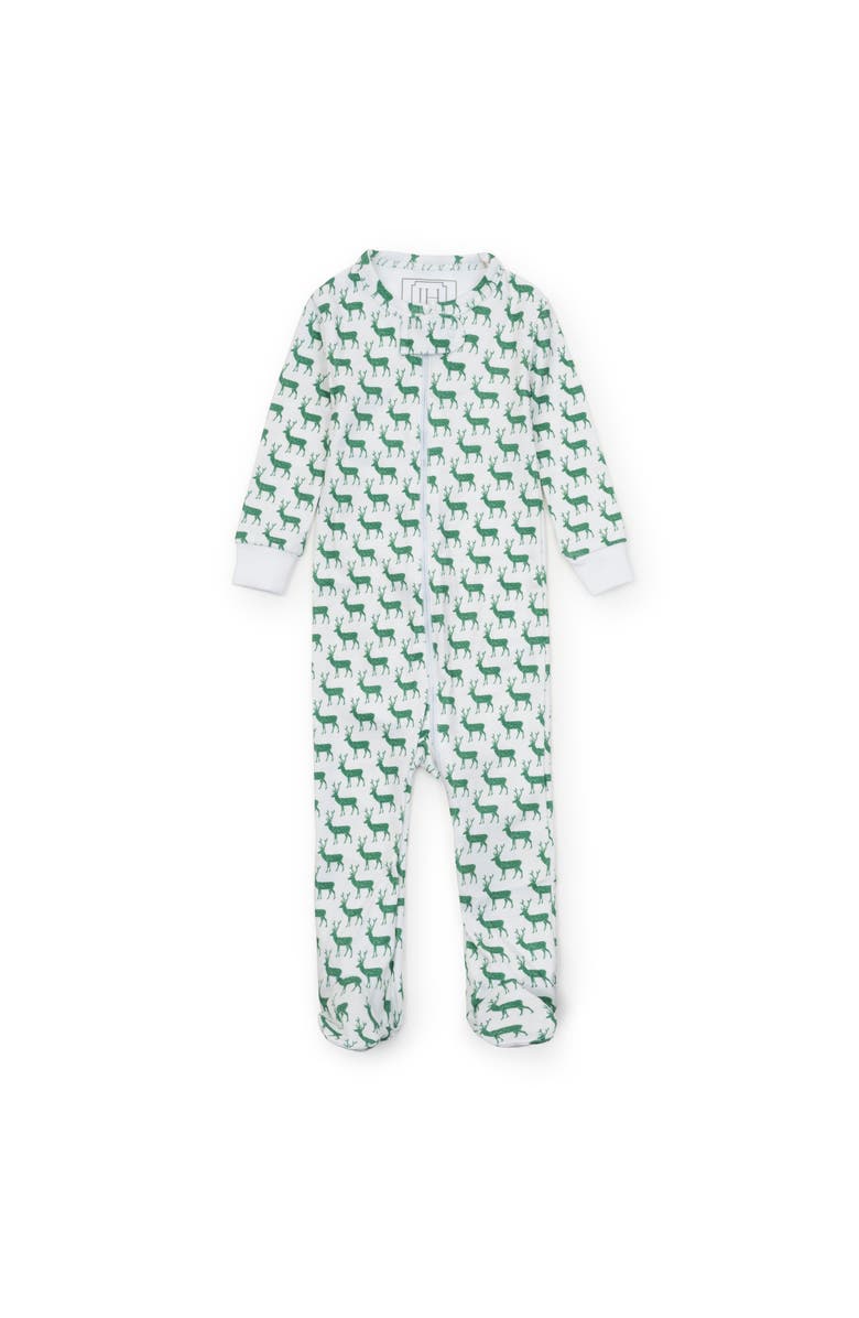 Lila and Hayes Parker Zipper Pajama, Main, color, Woodland Deer