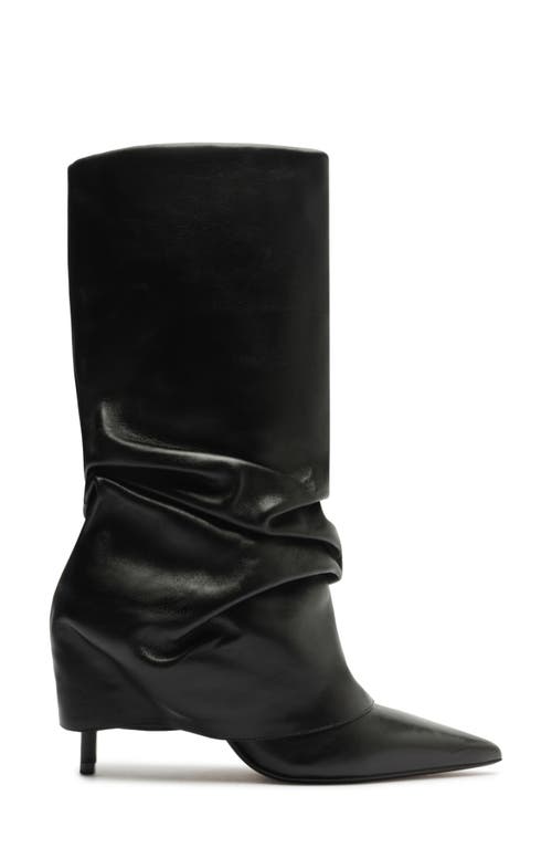 Schutz Mikki Up Cloak Pointed Toe Knee High Boot In Black