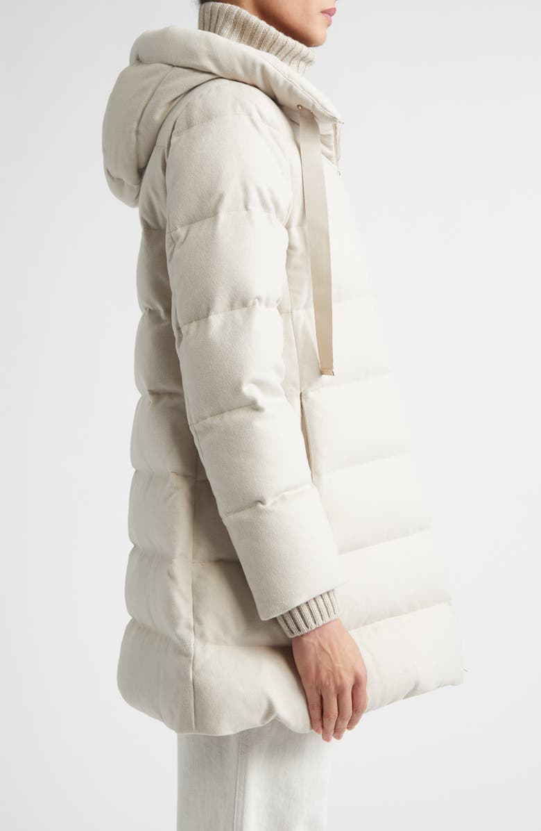 Herno Silk & Cashmere Down Parka with Wool Blend Rib Bib, Alternate, color, Chantilly