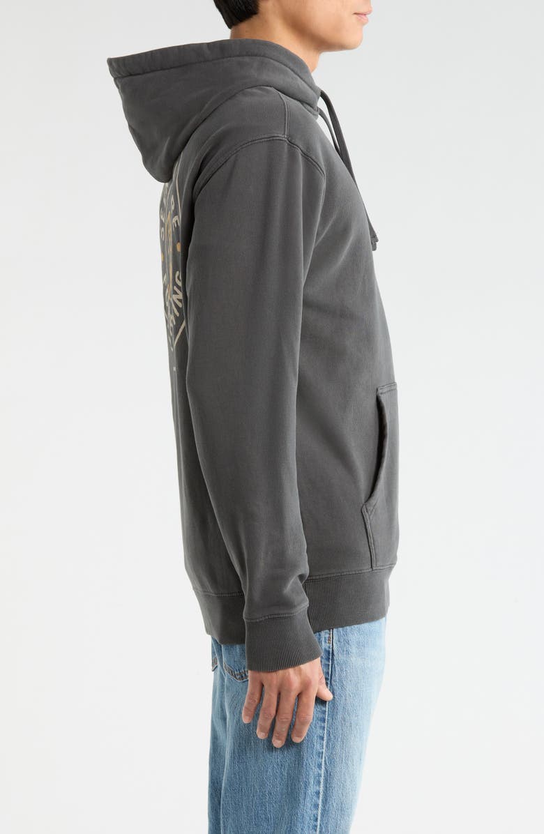Roark Nomads Badge Cotton Fleece Hoodie, Alternate, color, Onyx