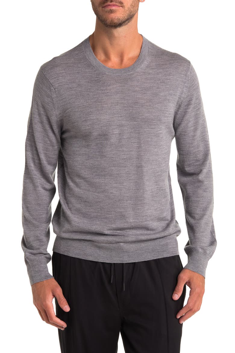 Crew Neck Merino Wool Sweater, Main, color, H STEEL