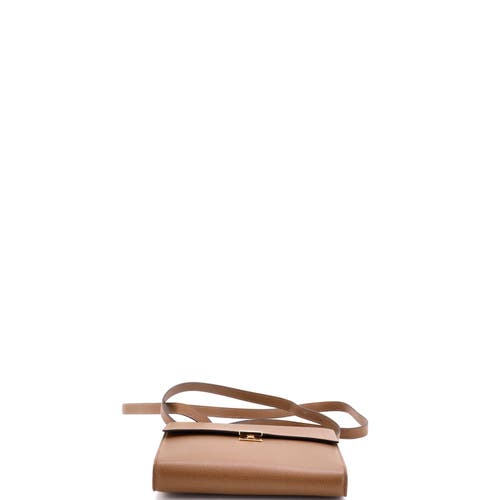 Pre-owned Hermes Hermes Clic Wallet On Strap Epsom 16 In Brown