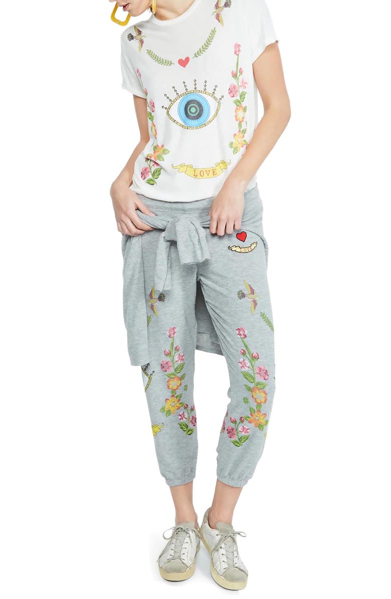 Lauren Moshi Edda Floral Eye Love Top, Alternate, color, Milk