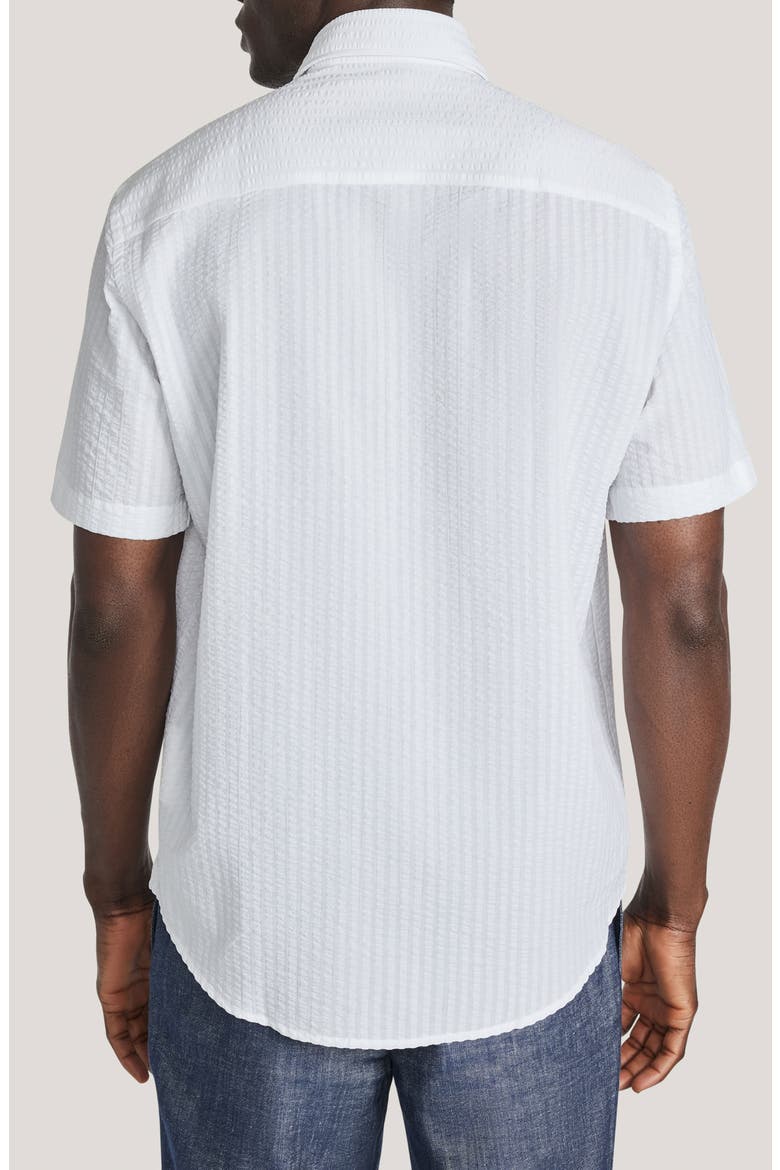 Bedford Cotton Seersucker Button-Up Shirt, Alternate, color, WHITE