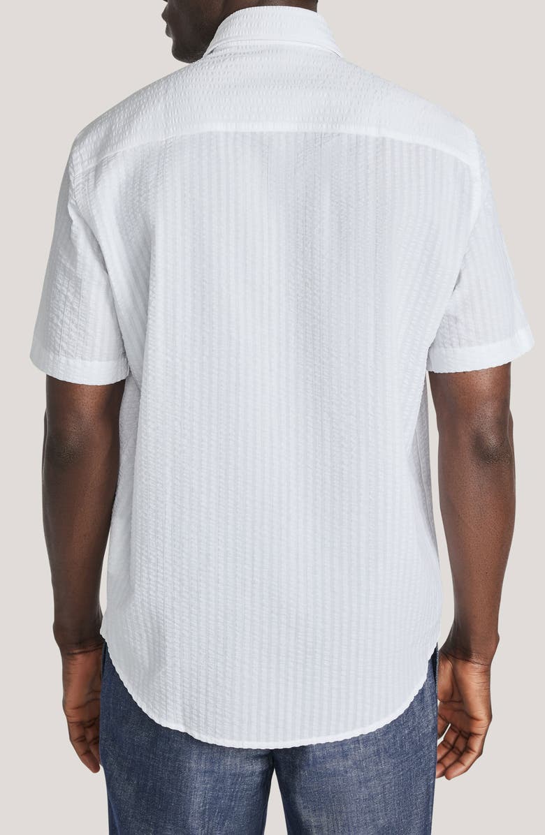 Jack Victor Bedford Cotton Seersucker Button-Up Shirt, Alternate, color, White