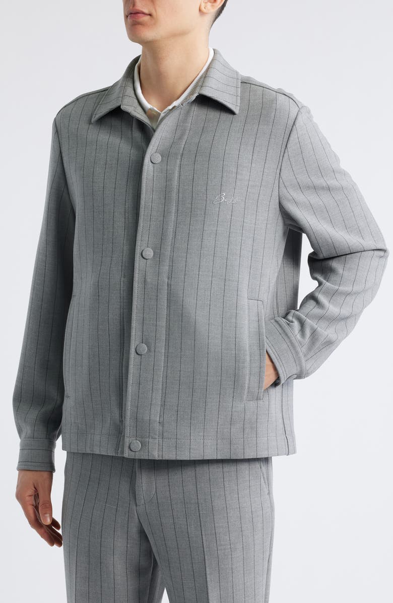 BOSS Carper Pinstripe Coach's Jacket, Alternate, color, Medium Grey