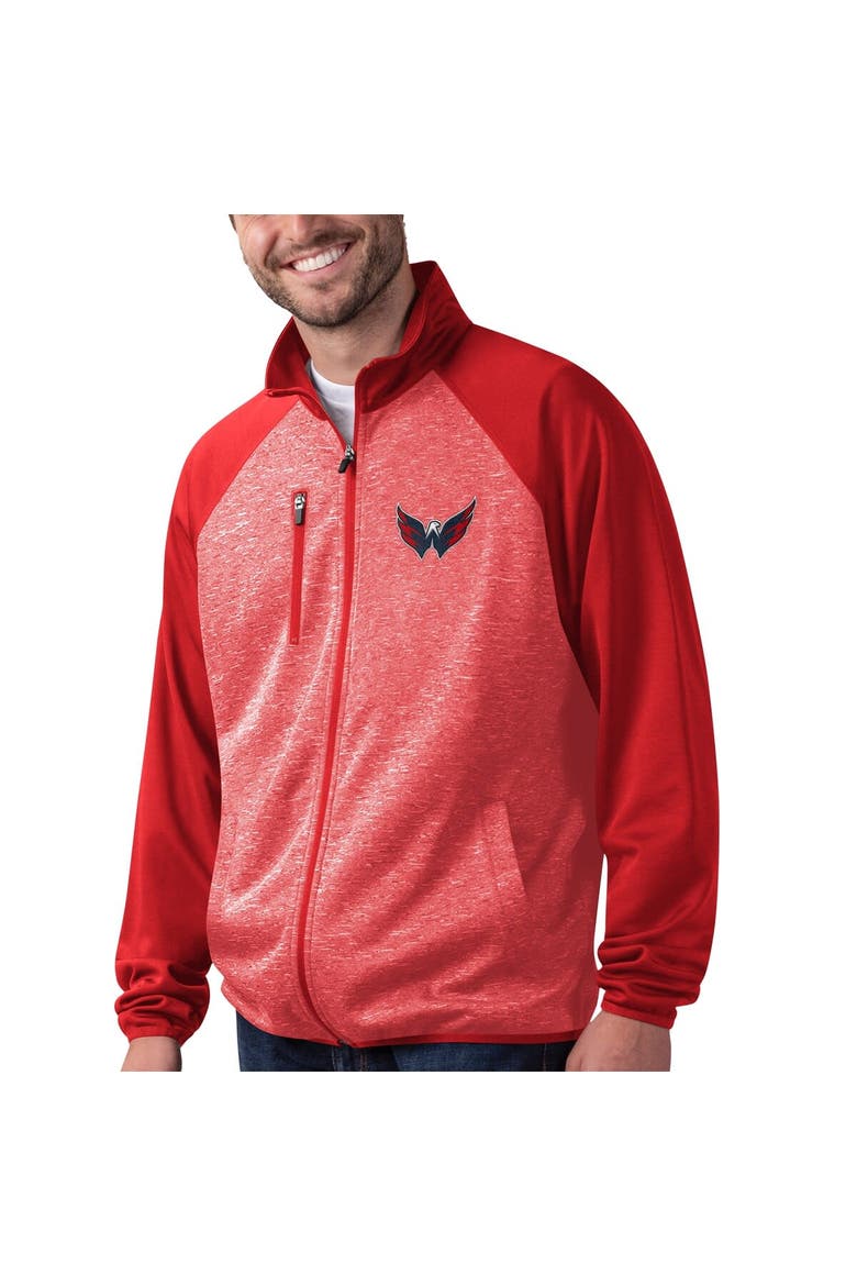 Men's G-III Sports by Carl Banks Red Washington Capitals Runners Raglan Full-Zip Track Jacket, Main, color, Red