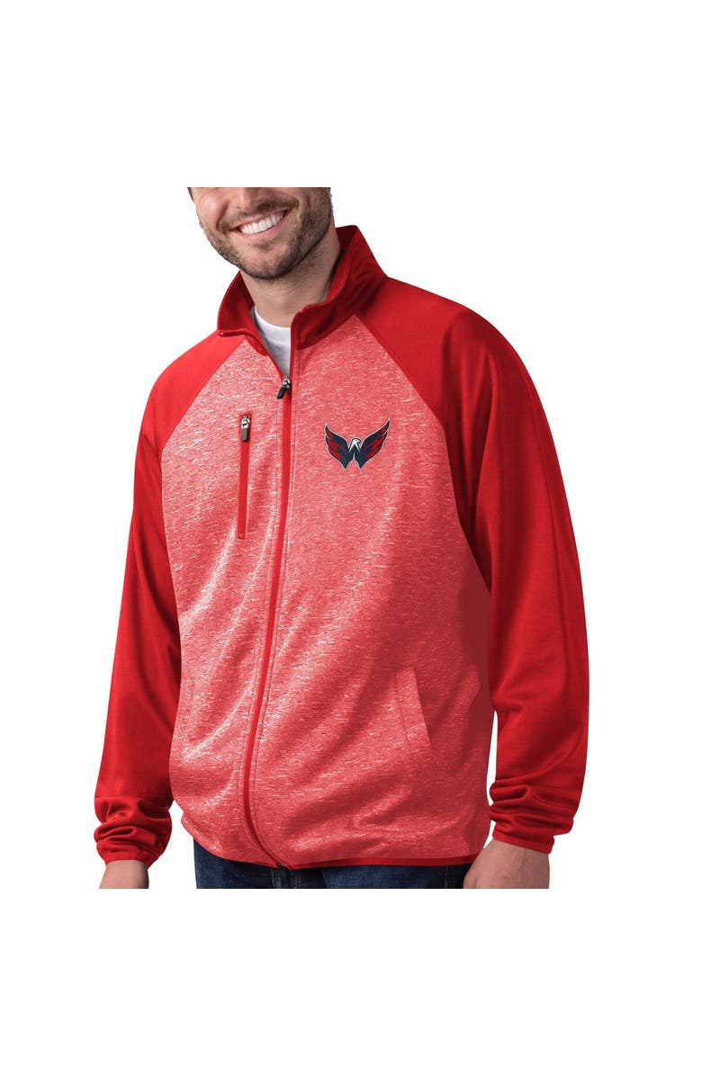 G-III SPORTS BY CARL BANKS Men's G-III Sports by Carl Banks Red Washington Capitals Runners Raglan Full-Zip Track Jacket, Main, color, Red