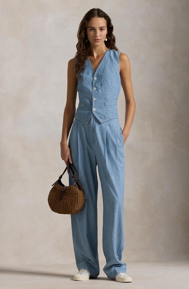 Polo Ralph Lauren Chambray Vest, Alternate, color,