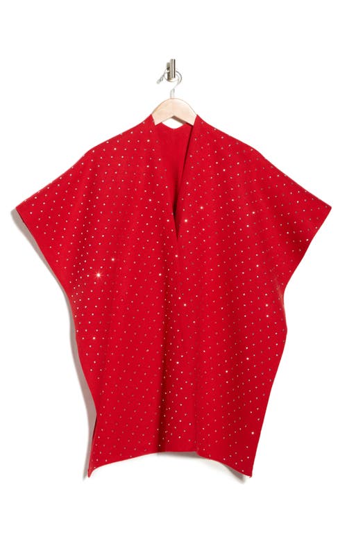 Tasha Stone Knit Ruana In Red