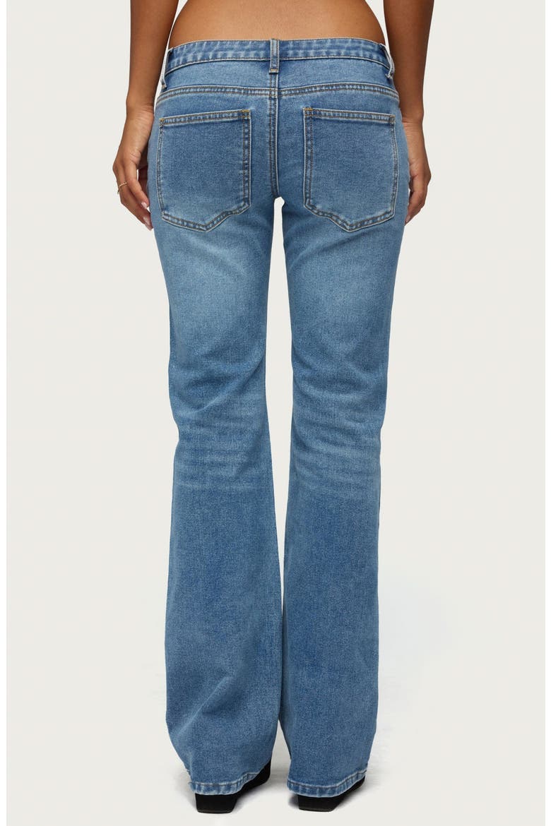 Anola Studded Low Rise Bootcut Jeans, Alternate, color, BLUE-WASHED