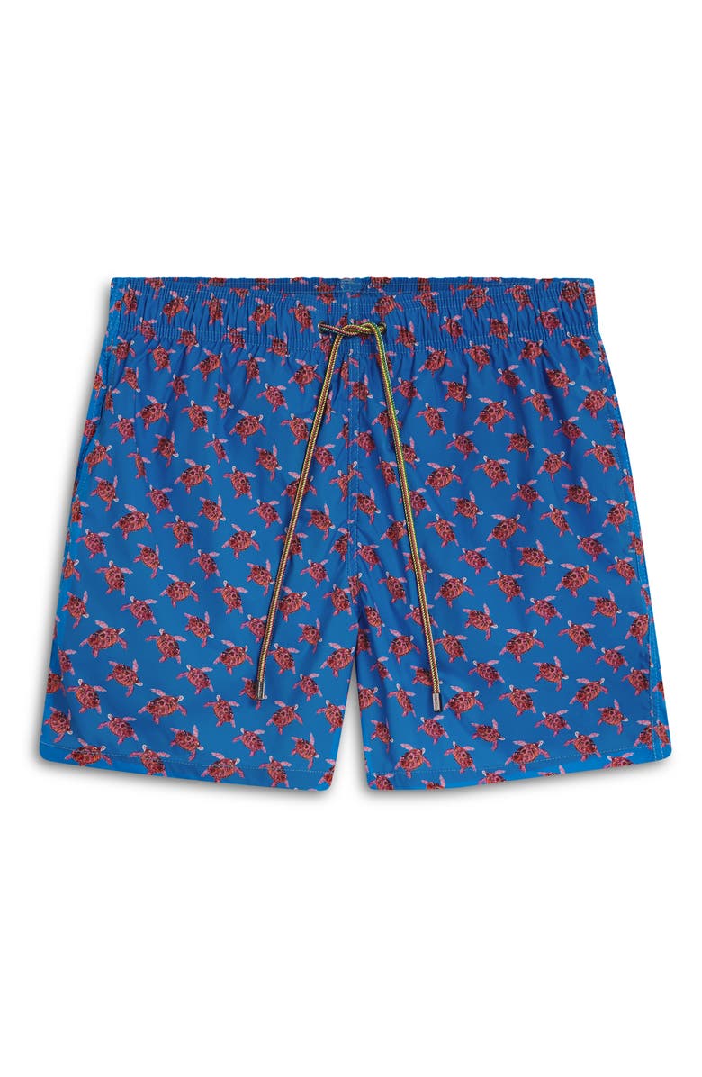 Bugatchi Archer Turtle Print Swim Trunks, Alternate, color,