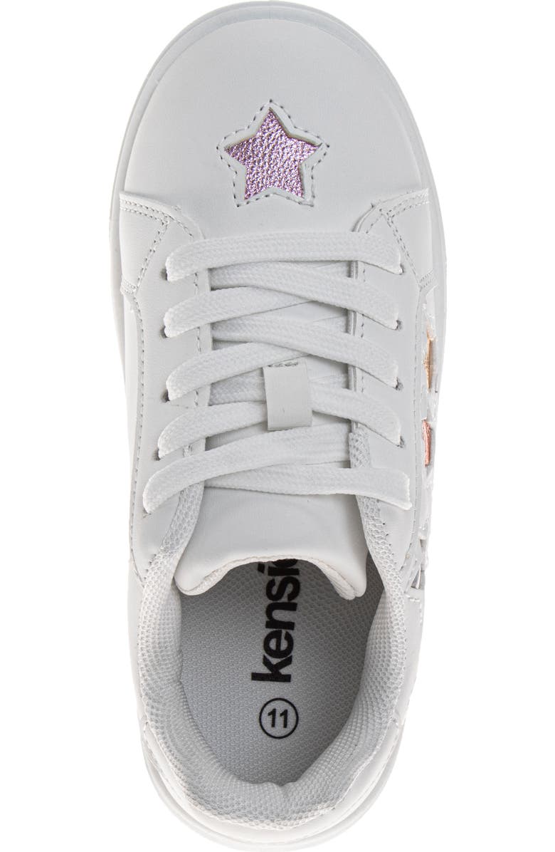 Kensie Girl Lace-Up Stars Casual Sneakers, Alternate, color, White/Multicolor