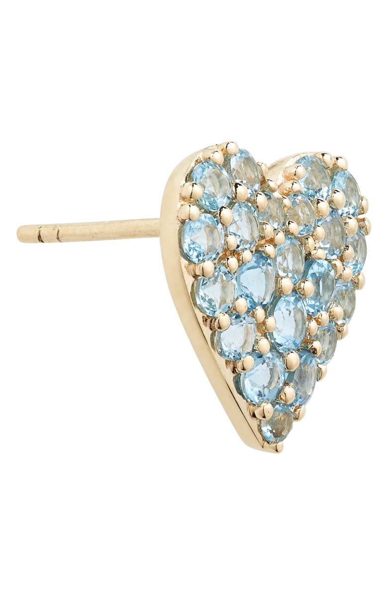 Bony Levy 14K Gold Blue Topaz Heart Stud Earrings, Alternate, color, 