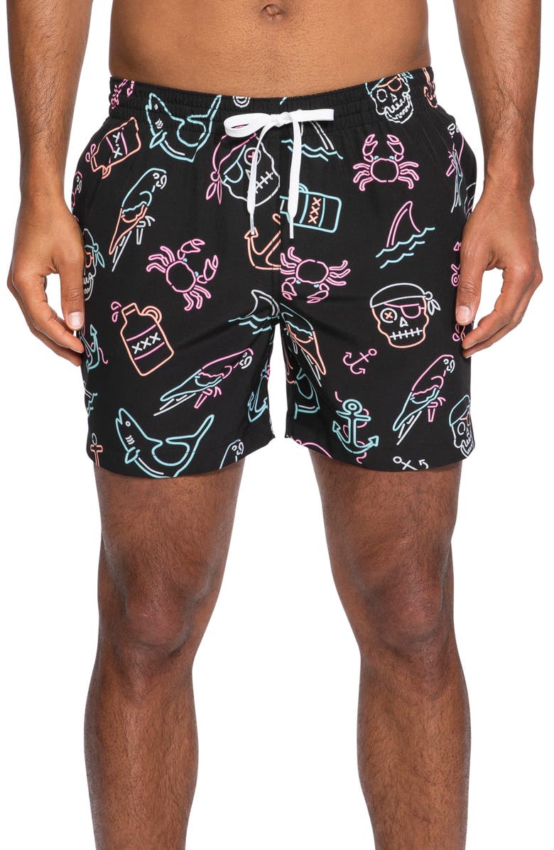 Chubbies I'm the Captain Now Print Swim Trunks, Main, color,