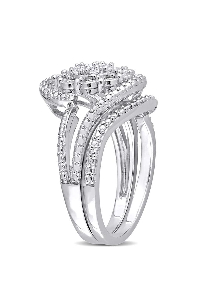 1/4 CTW Diamond Vintage Bridal Ring Set, Alternate, color, Sterling Silver