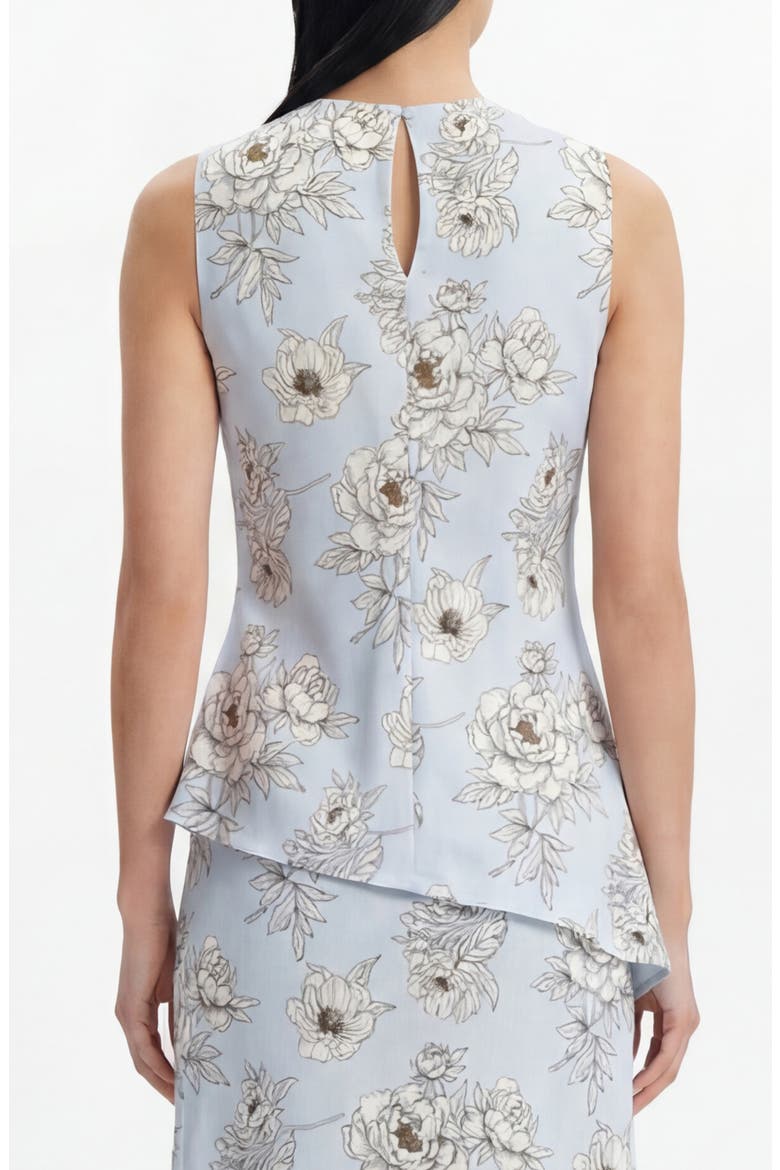 Andra Floral Sleeveless Asymmetric Satin Top, Alternate, color, PRESSED FLORALS