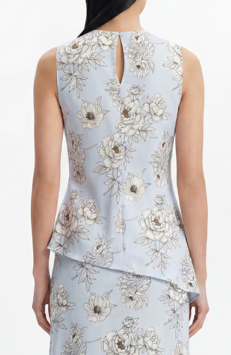 BY DESIGN Andra Floral Sleeveless Asymmetric Satin Top, Alternate, color, Pressed Florals