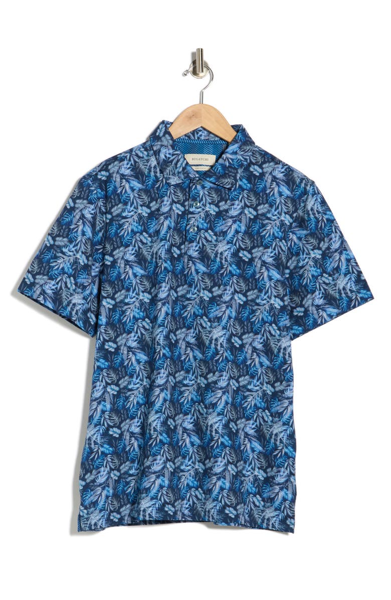 Bugatchi Myron OoohCotton<sup>®</sup> Short Sleeve Button-Up Shirt, Alternate, color, Night Blue