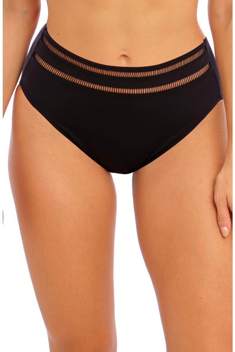 East Hampton High Waist Bikini Bottoms, Main, color, BLACK