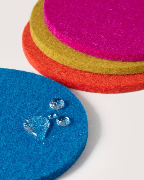Graf & Lantz Graf Lantz Bierfilzl Merino Wool Round Coaster Solid 4 Pack In Electric
