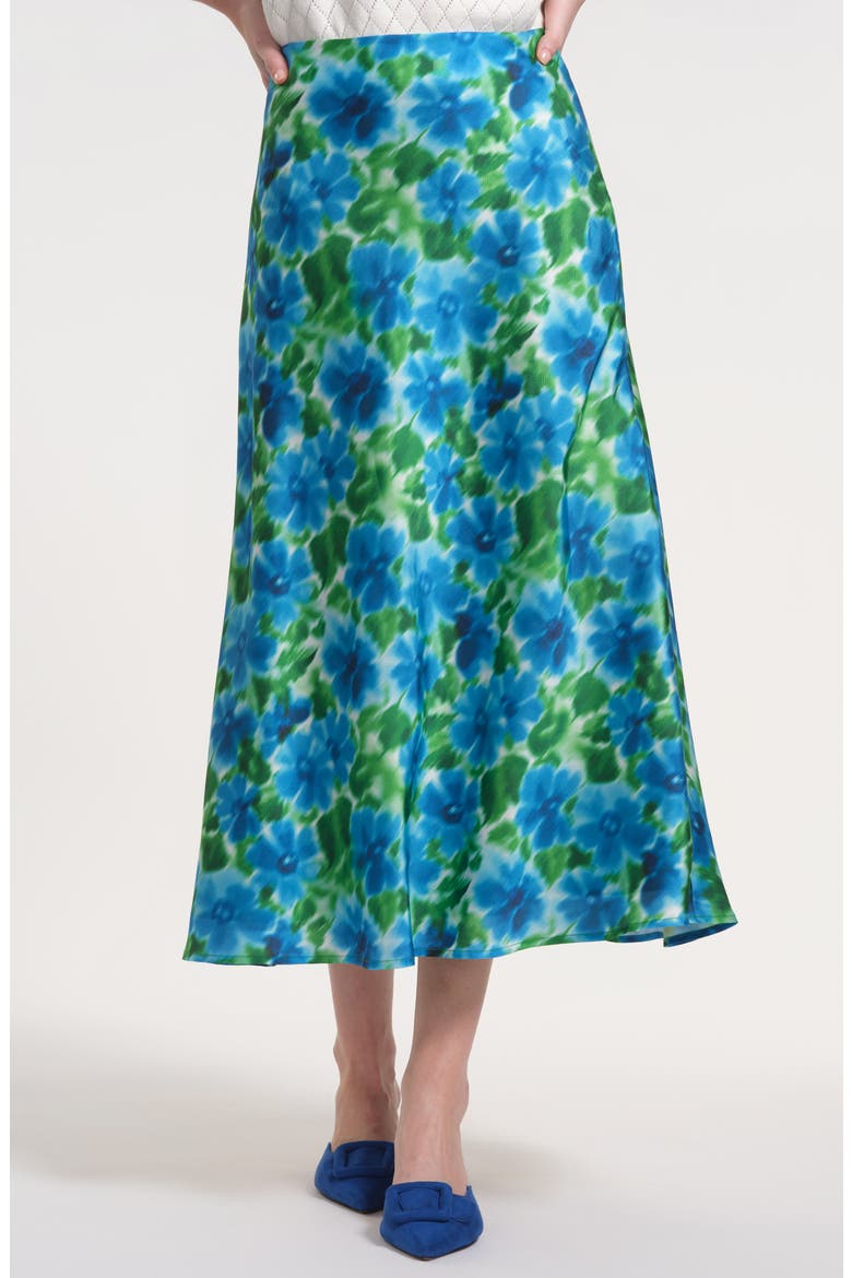 Mia Bias Cut Midi Skirt, Main, color, GREEN MULTI