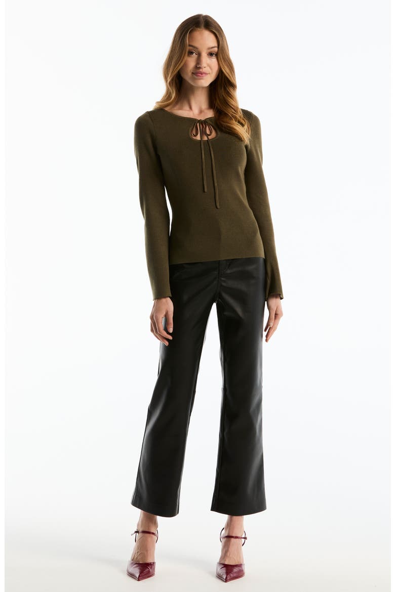 Wide Neck Keyhole Sweater, Alternate, color, OLIVE NIGHT