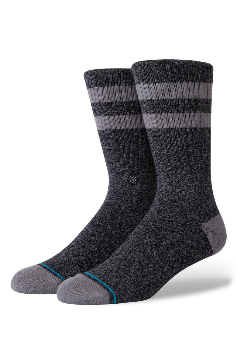 Stance Joven Classic Stripe Crew Socks, Main, color, Black