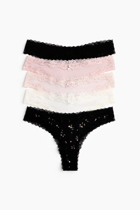 5-pack Microfibre And Lace Brazilian Briefs