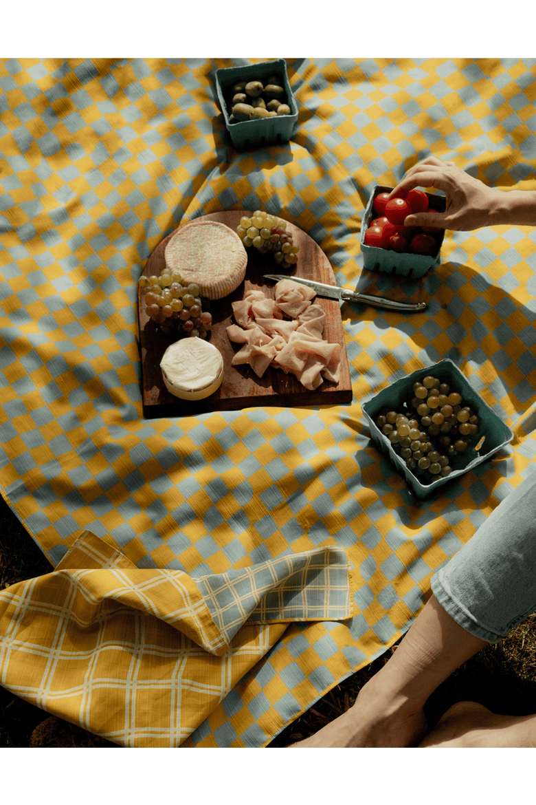 Checker Tablecloth Reversible, Alternate, color, SKY