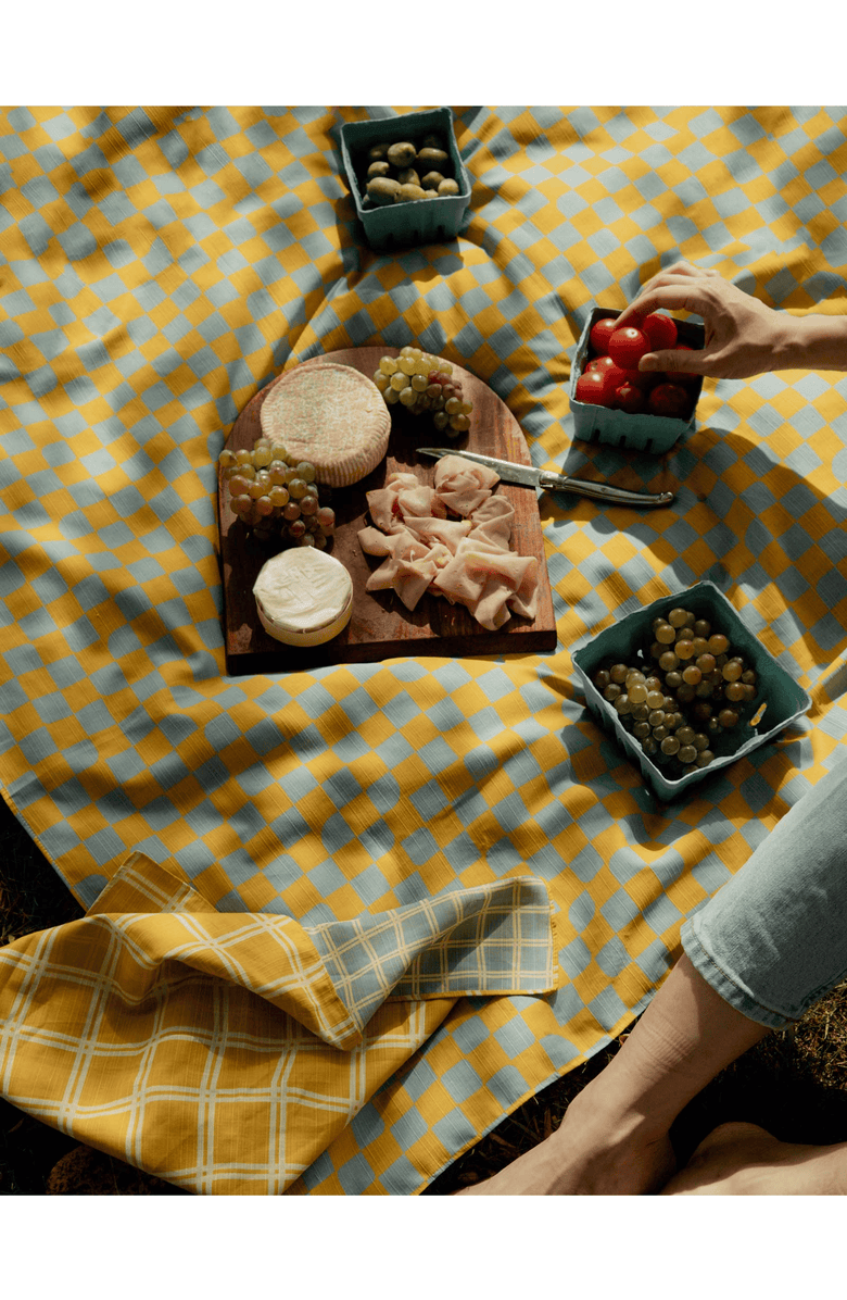 Tortuga Forma Checker Tablecloth Reversible, Alternate, color, Sky