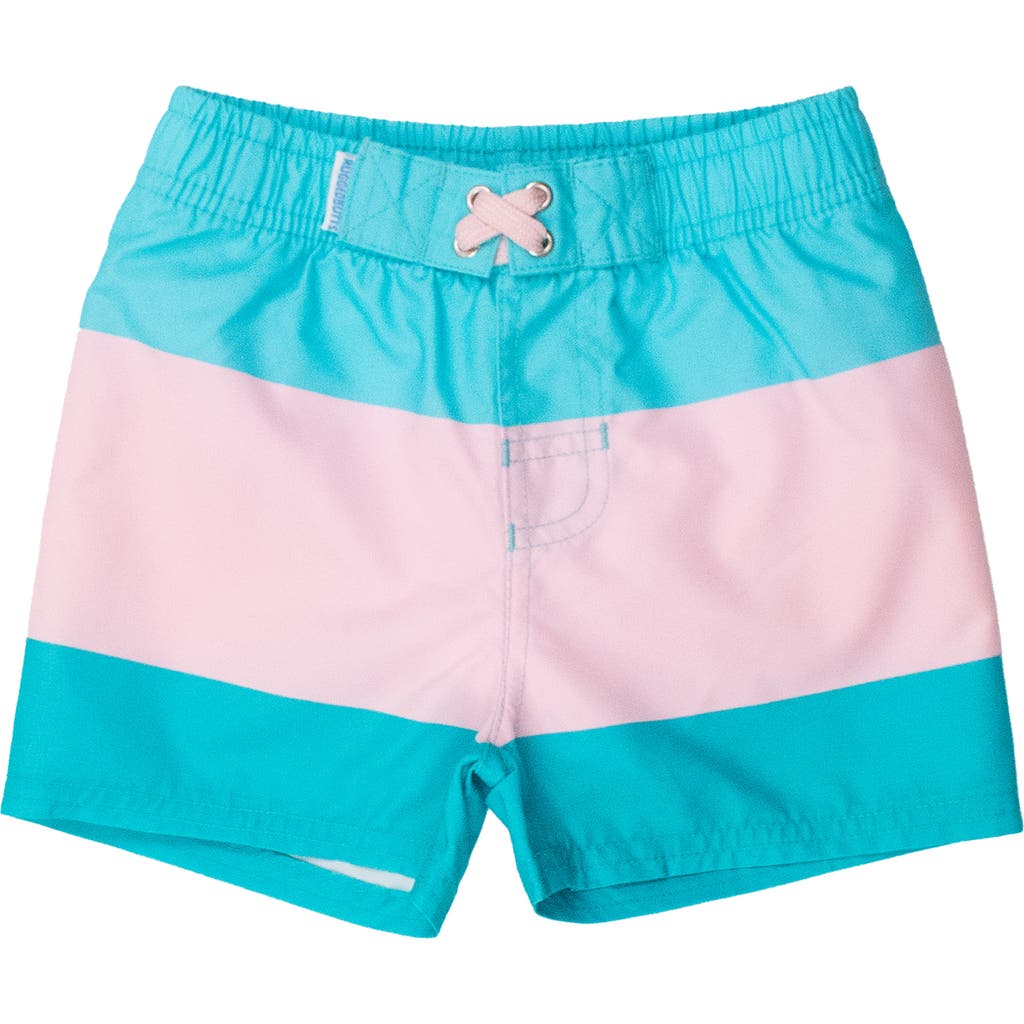 Ruggedbutts Kids' Neon Pool Party Colorblock Swim Trunks In Blue