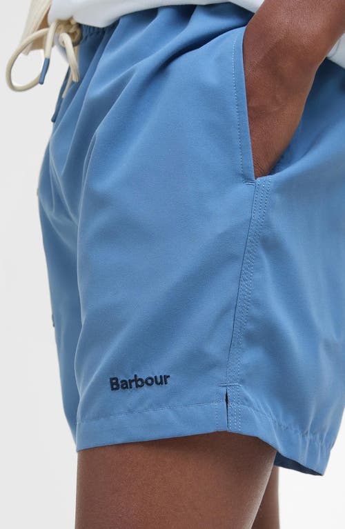 Barbour Staple Logo Swim Trunks In Force Blue