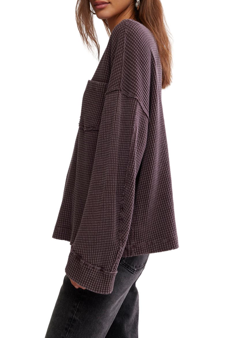 Cotton Thermal Knit Top, Alternate, color, DARK PURPLE