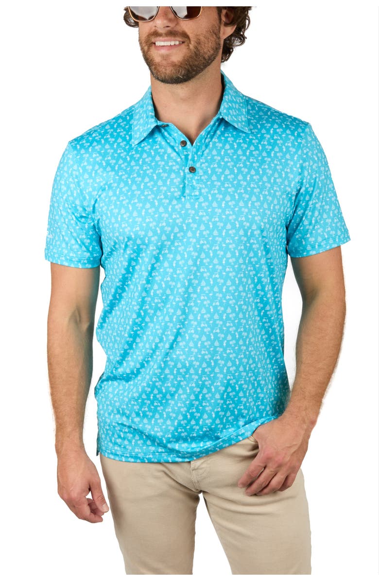 Kenny Flowers The Afternoon Round - Aqua - Golf Shirt, Main, color, Aqua