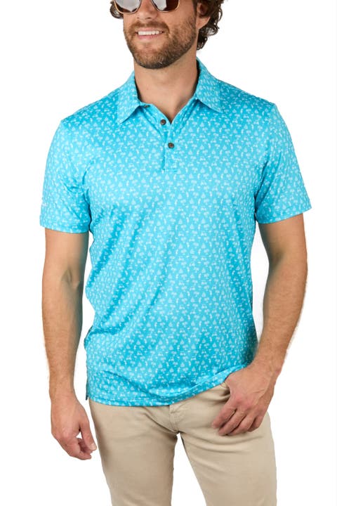 The Afternoon Round - Aqua - Golf Shirt