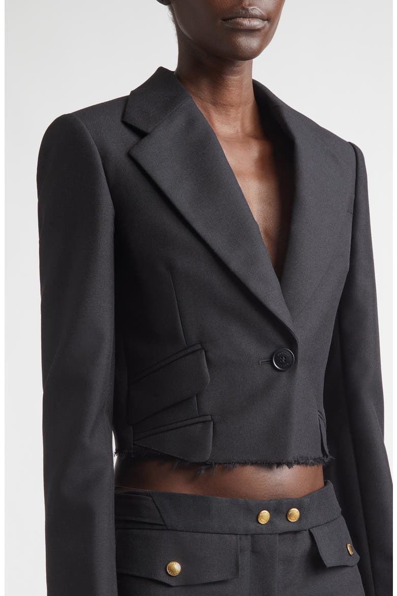 Pagoda Wool & Mohair Crop Jacket, Alternate, color, BLACK