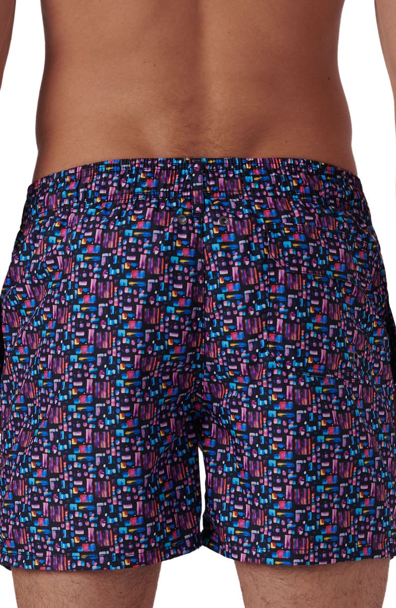 Bugatchi Print Archer Mid Length Swim Trunks, Alternate, color, 
