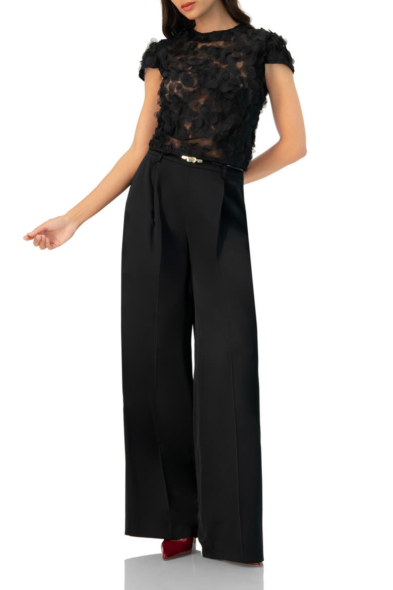 Drop Shoulder Fantasy Straight Top, Alternate, color, Black