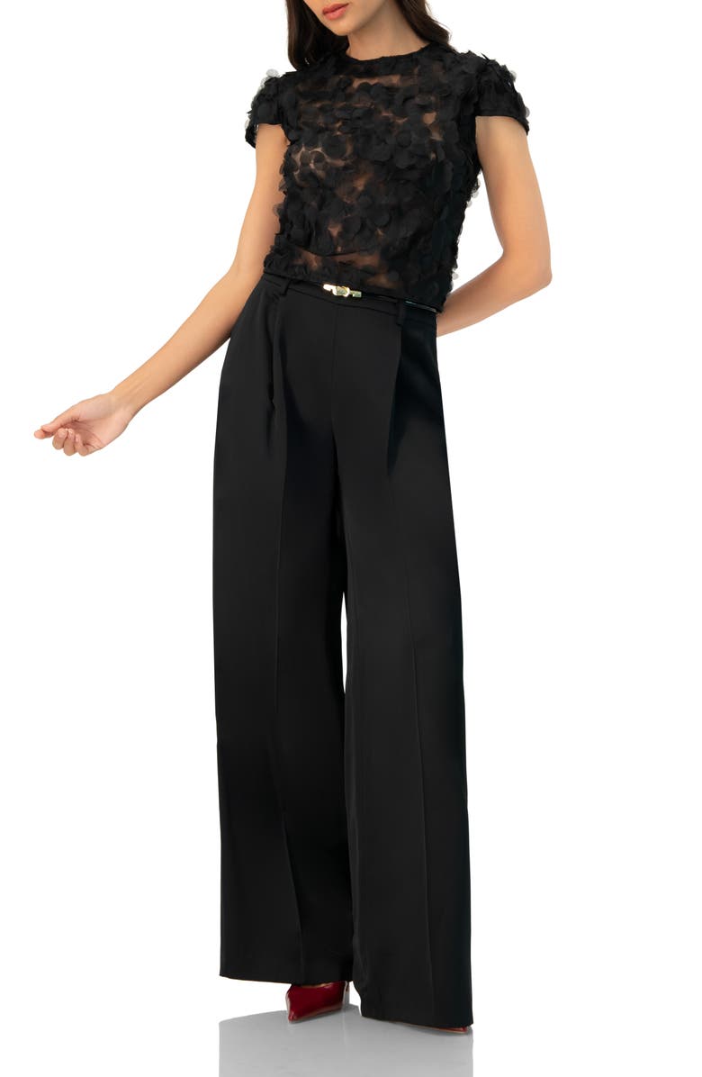 IVONNE Drop Shoulder Fantasy Straight Top, Alternate, color, Black