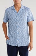 T.R. PREMIUM Mélange Short Sleeve Button-Up Shirt