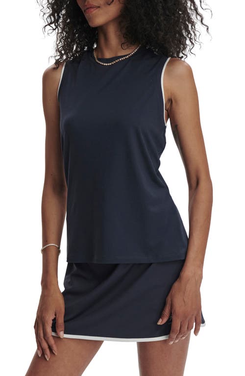 Varley Arton Performance Tank In Blue Nights/white