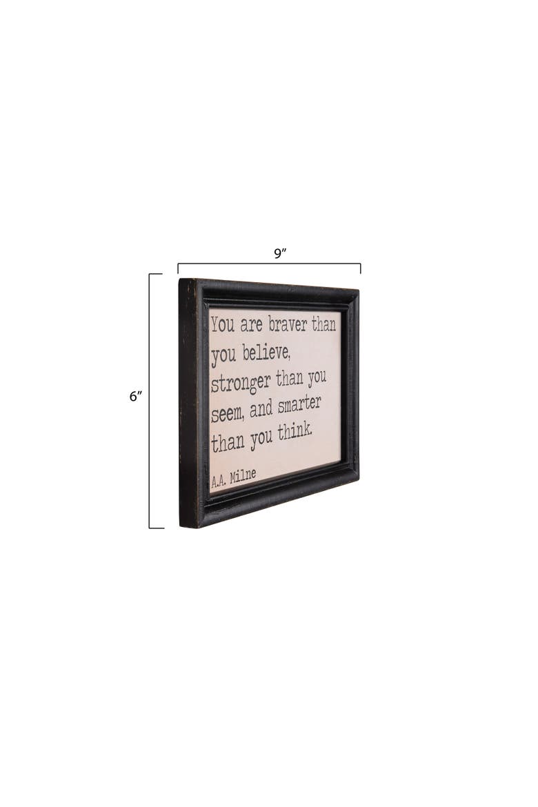 Wall Décor with Framed Inspiration Sentences, Alternate, color, Black