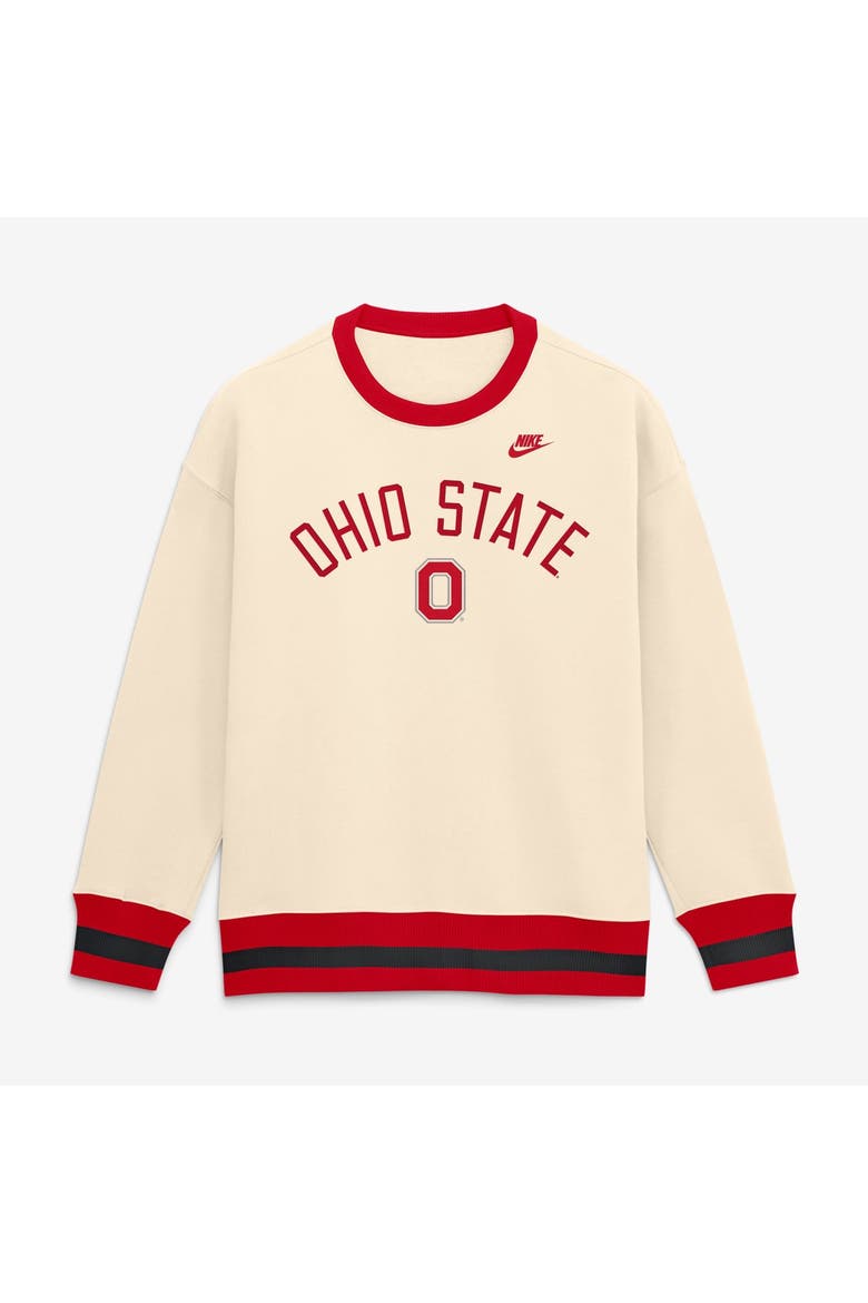 Women's Nike  Natural Ohio State Buckeyes Legacy Pullover Sweatshirt, Main, color, Natural