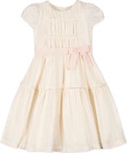 Hope & Henry Kids' Organic Puff Sleeve Tiered Party Dress