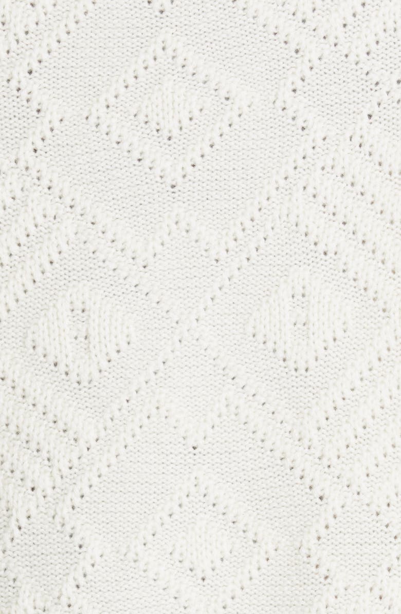 Lafayette 148 New York Snowflake Motif Embellished Cashmere Mock Neck Sweater, Alternate, color, 