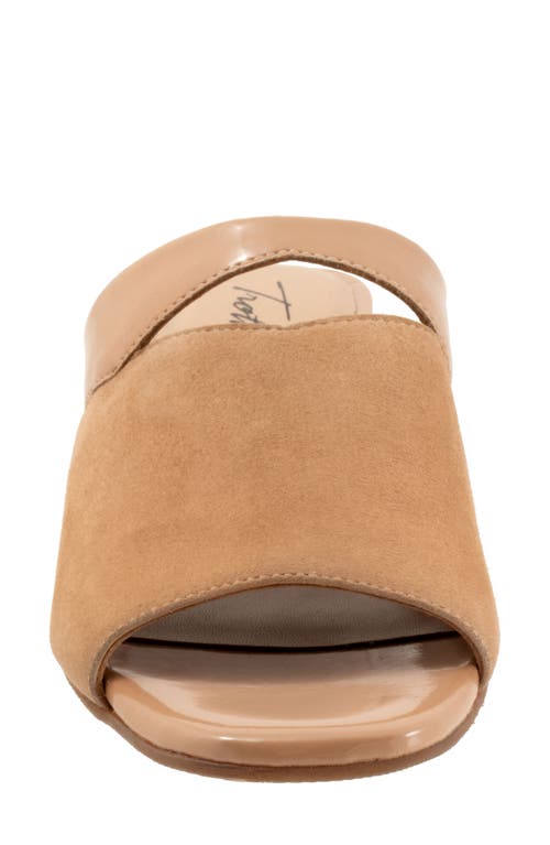 Trotters Ninette Kitten Heel Slide Sandal In Beige Suede