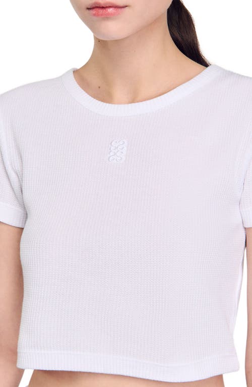 Shop Sandro Cropped T-shirt In White