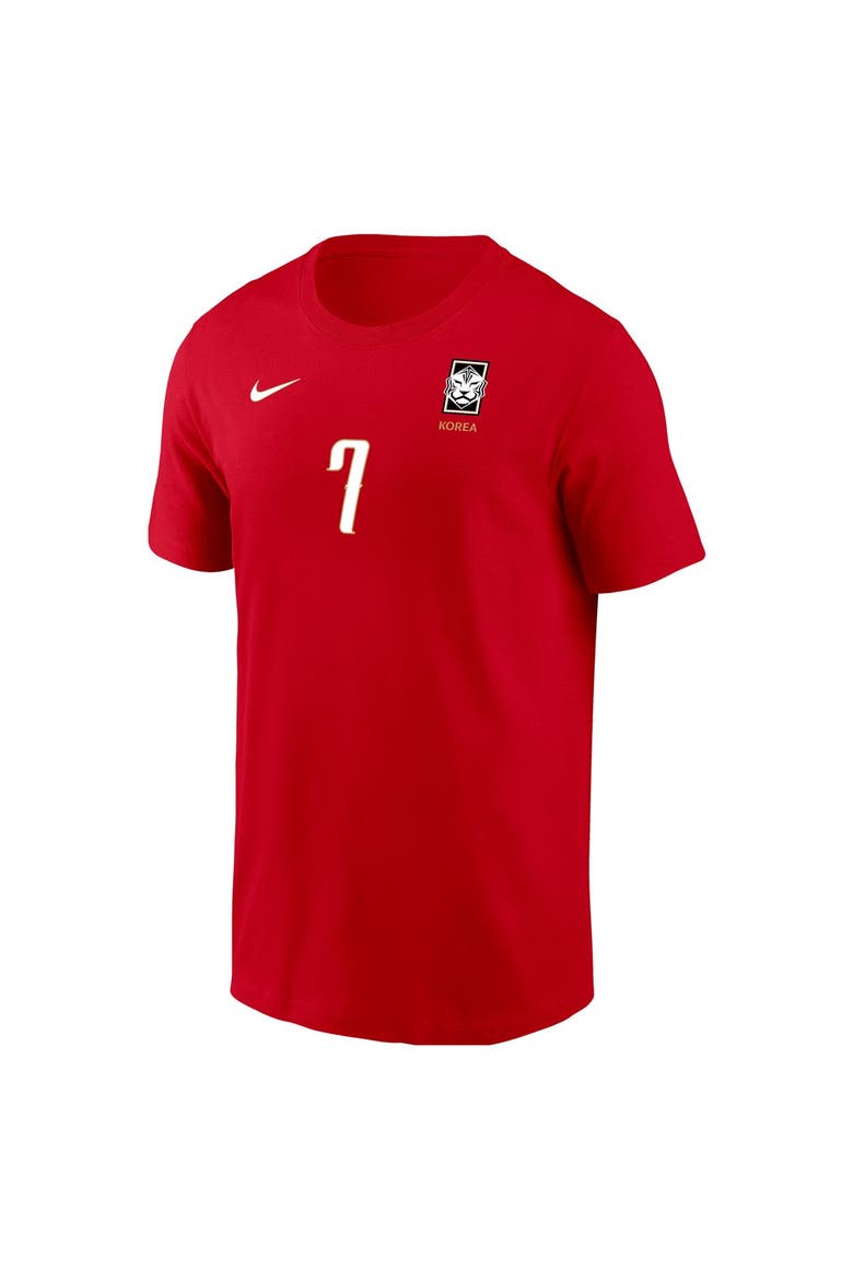 Men's Nike Son Heung-Min Red South Korea National Team  Name & Number T-Shirt, Alternate, color, Red