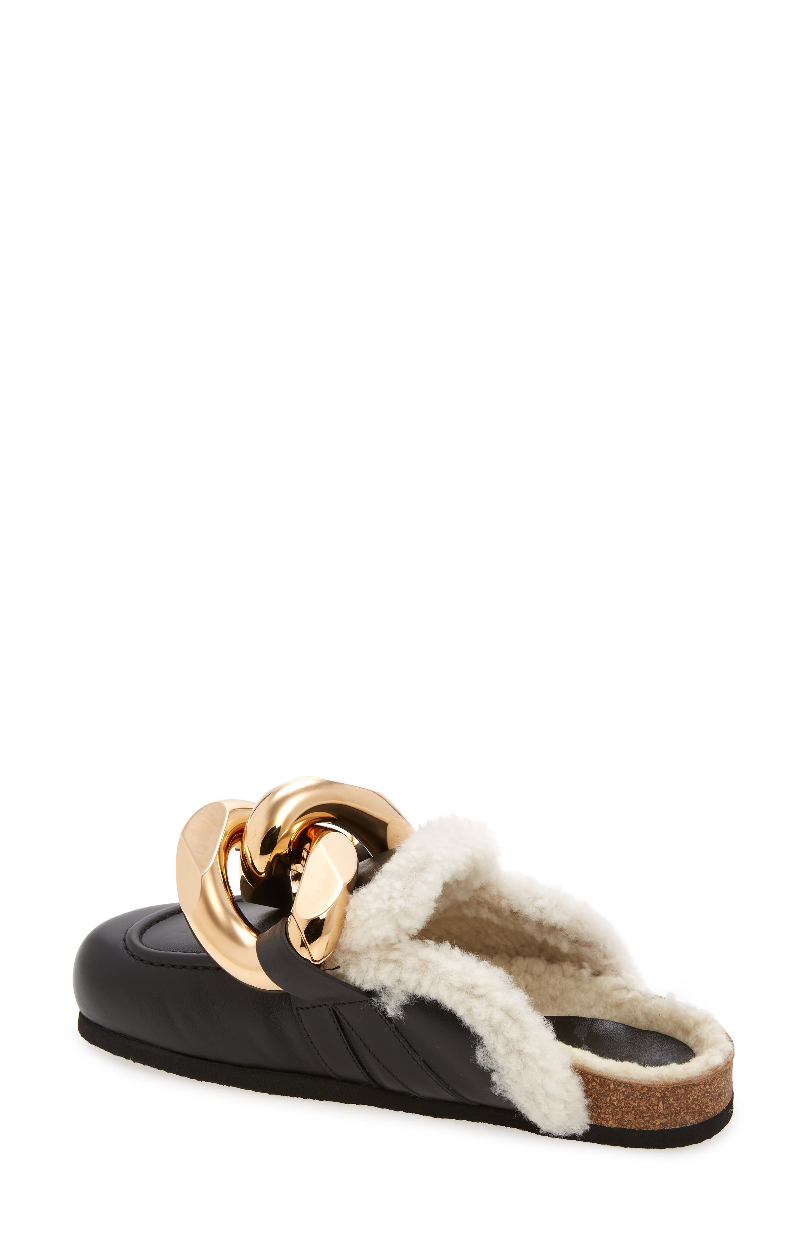 JW Anderson Chain Link Genuine Shearling Loafer Mule, Alternate, color, 